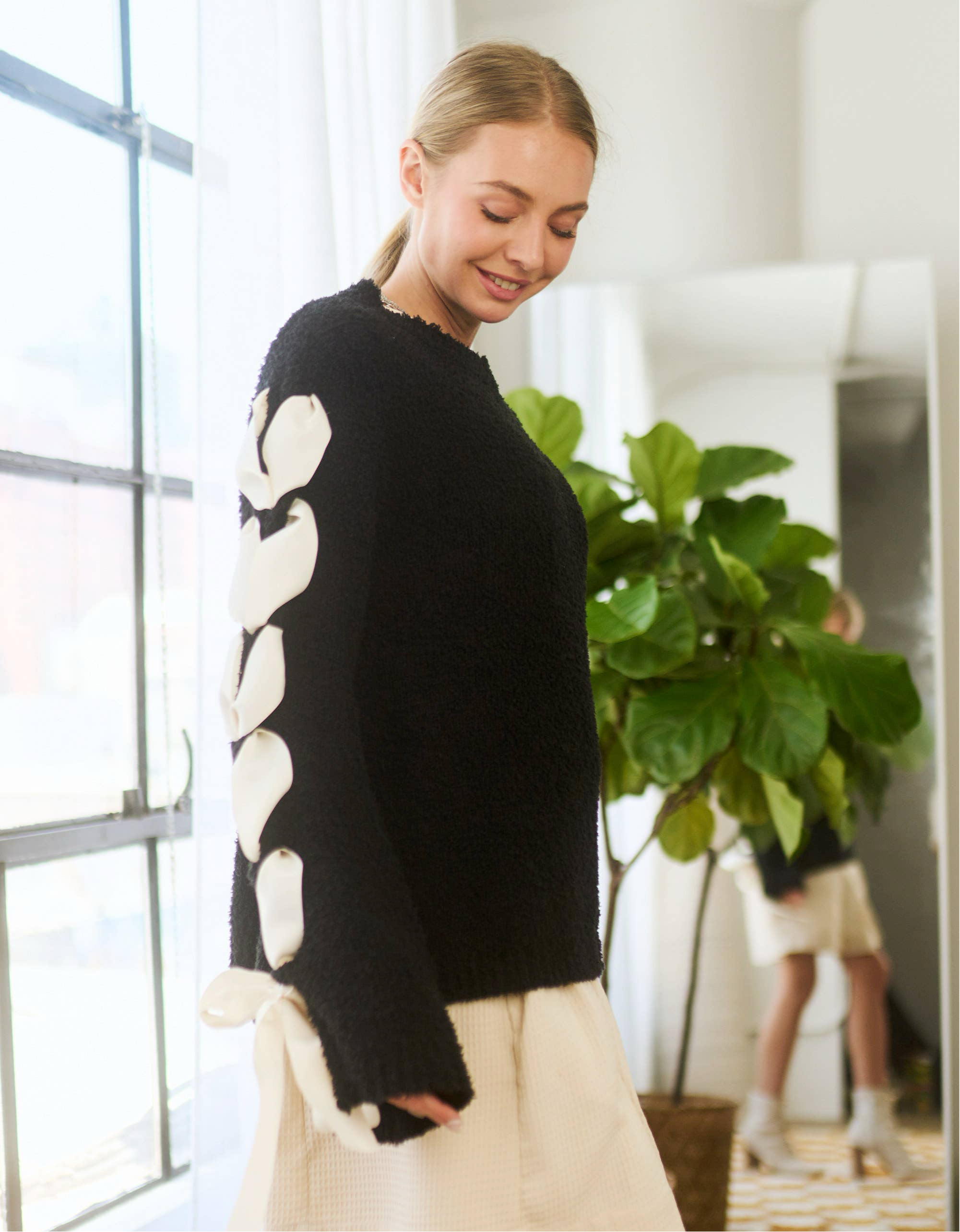 ROUND NECK LONG BELL SLEEVE SWEATER *Final Sale*