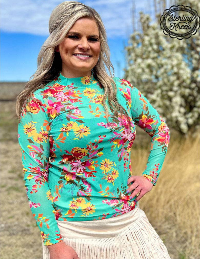Floral Queen Mesh Top