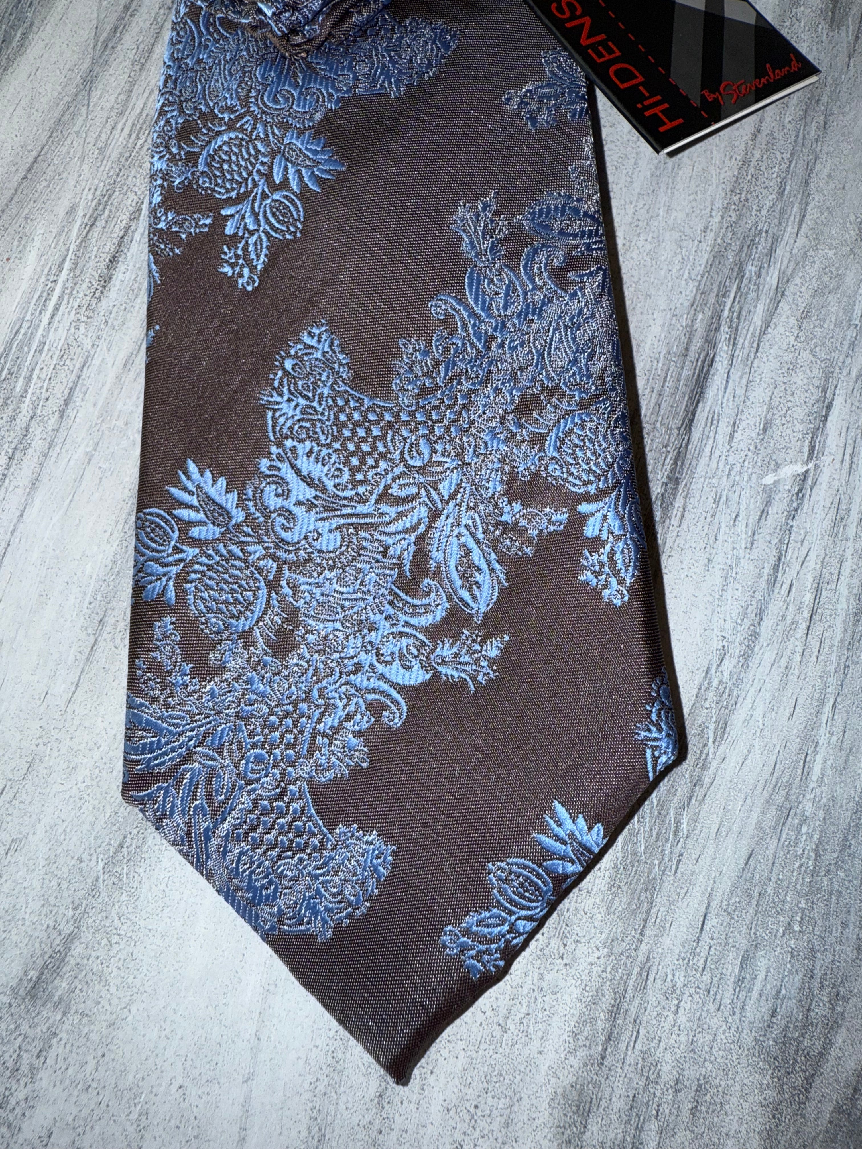 Toile de Jouy Tie and Hanky Set - Brick