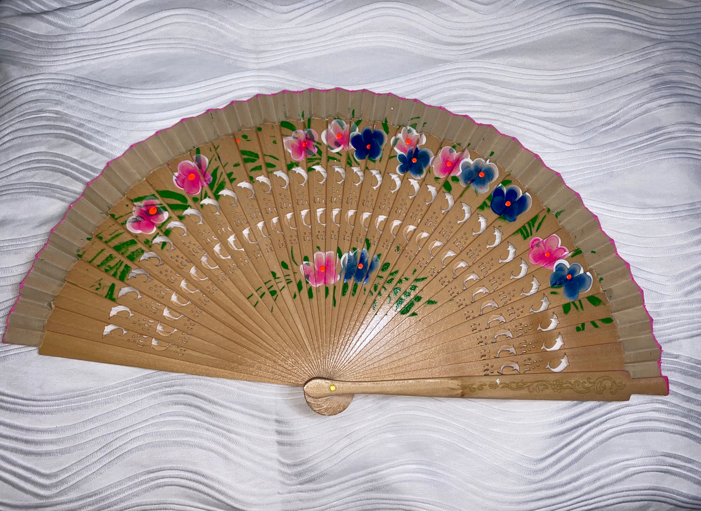 Wooden Hand Painted Fan