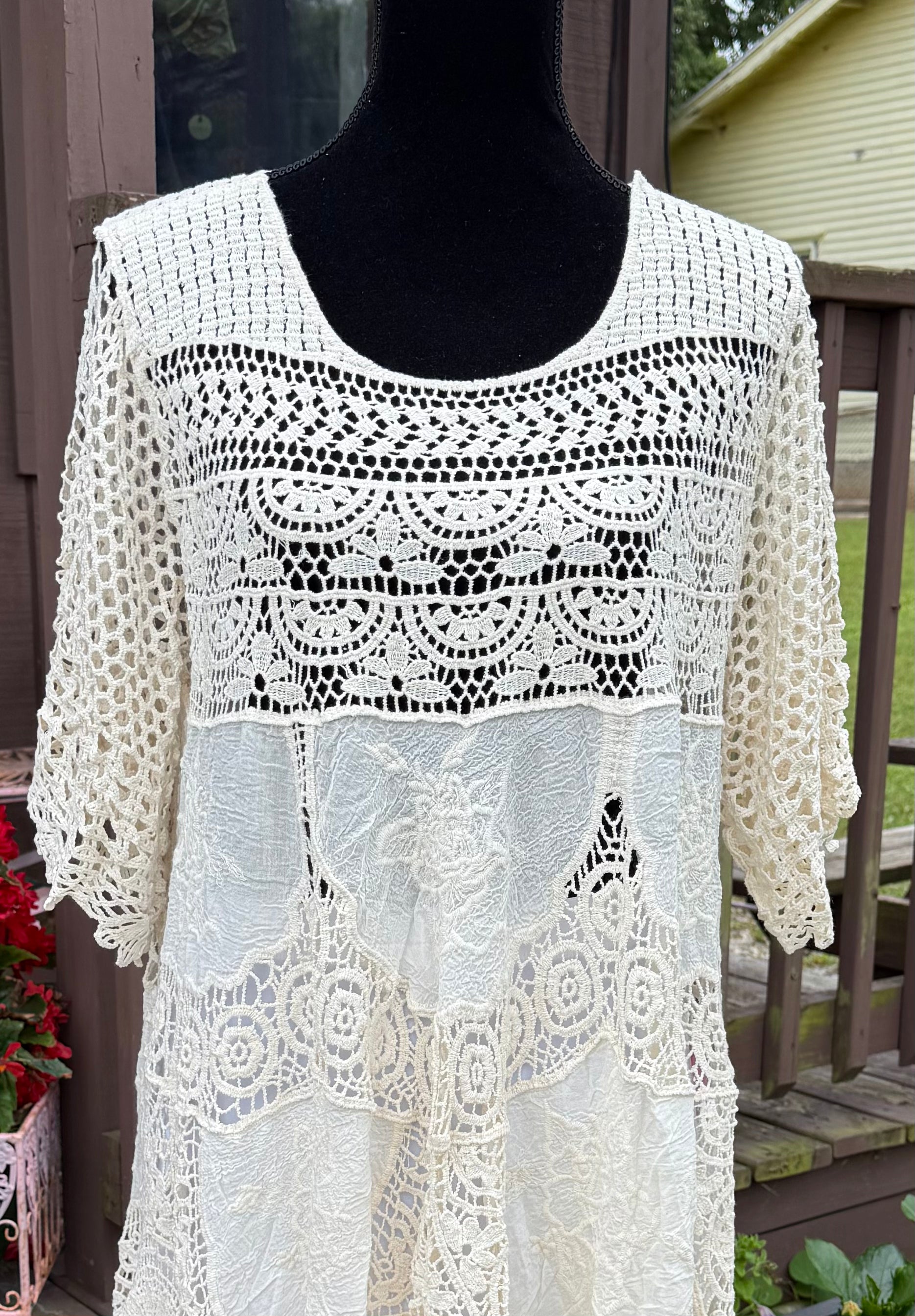 Beautiful One Crochet Overlay Dress