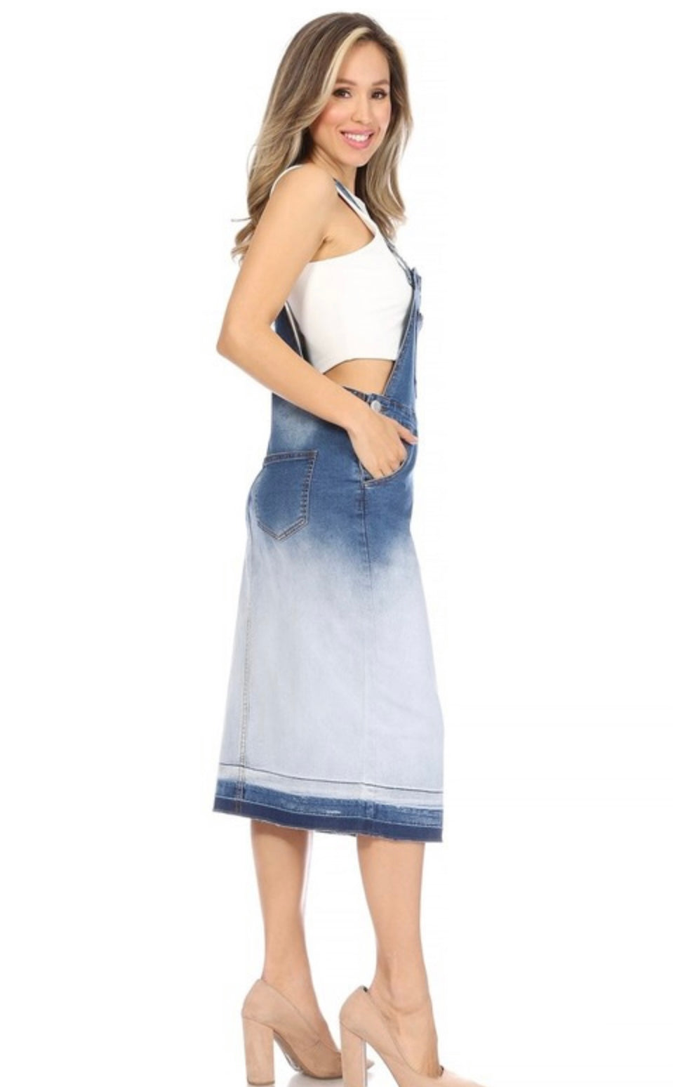 Denim Bib-overall Skirt