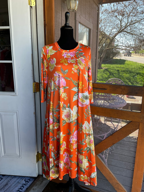 Ana Orange Floral ”FINAL SALE”
