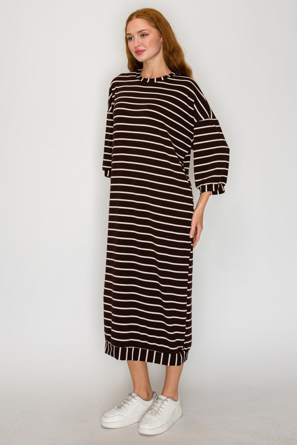 Just Lounging Around Dress  - Brown