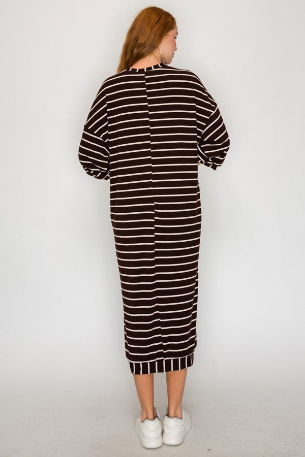 Just Lounging Around Dress  - Brown
