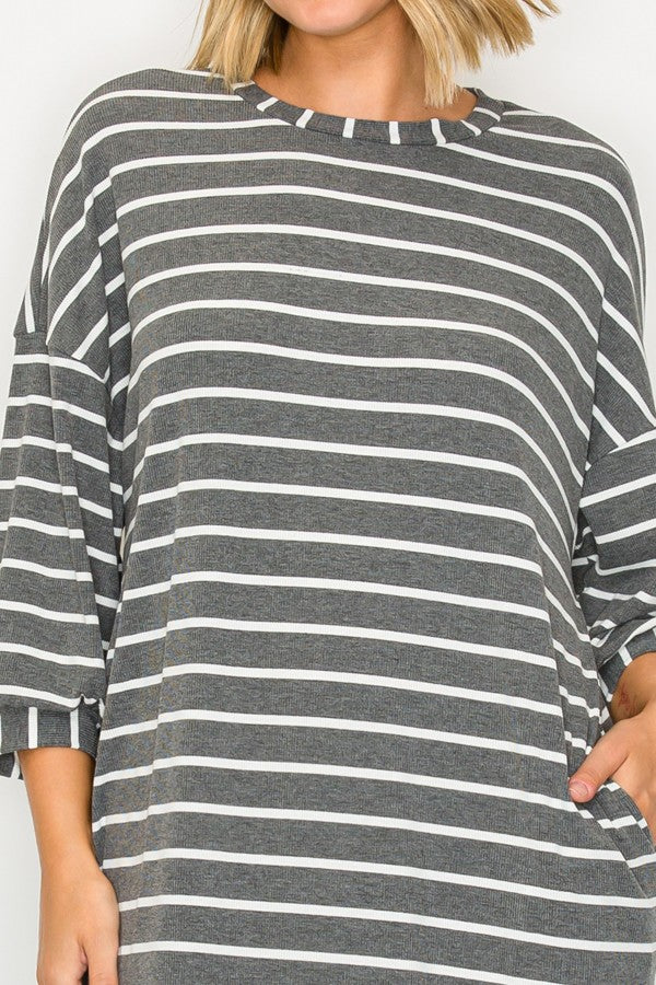 Just Lounging Around Dress  - Charcoal