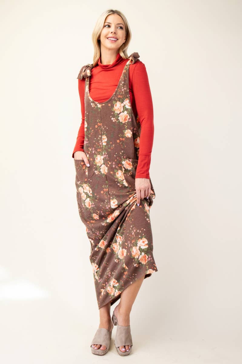 Floral Print Overall Dress *Final Sale*