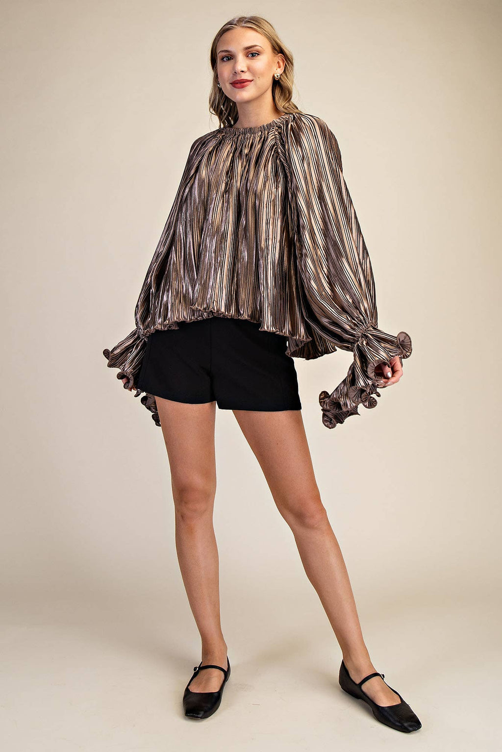 Pleated Full Ruffles Top