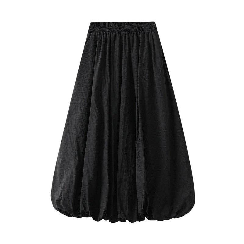 Solid Color Bubble A-Line Skirt