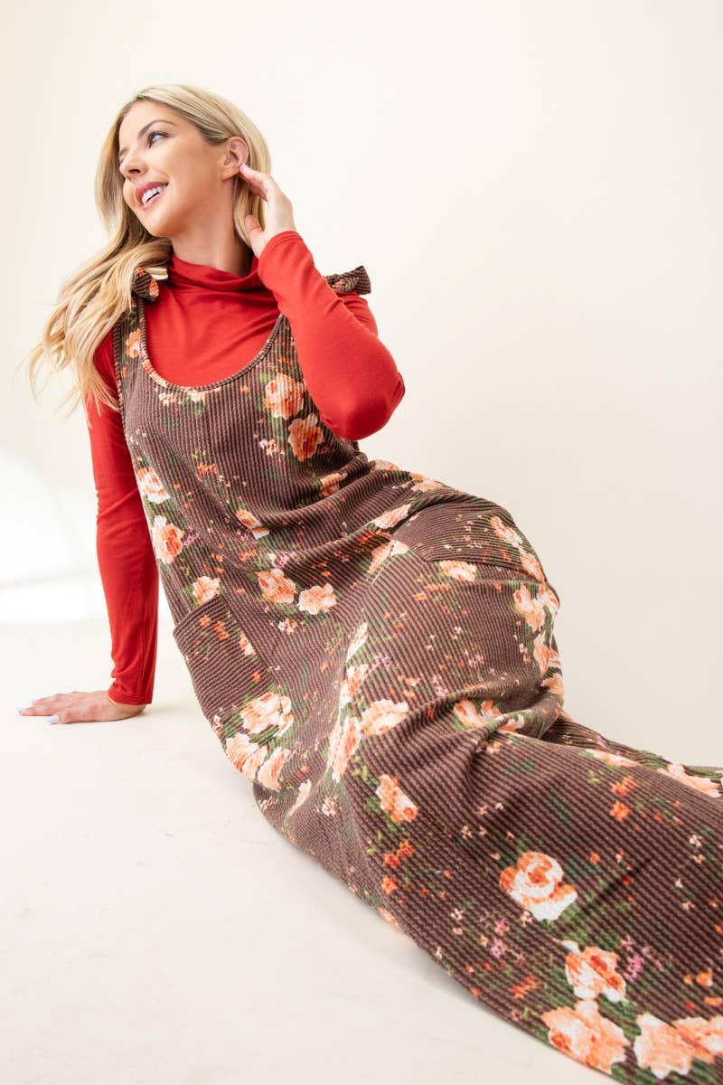 Floral Print Overall Dress *Final Sale*