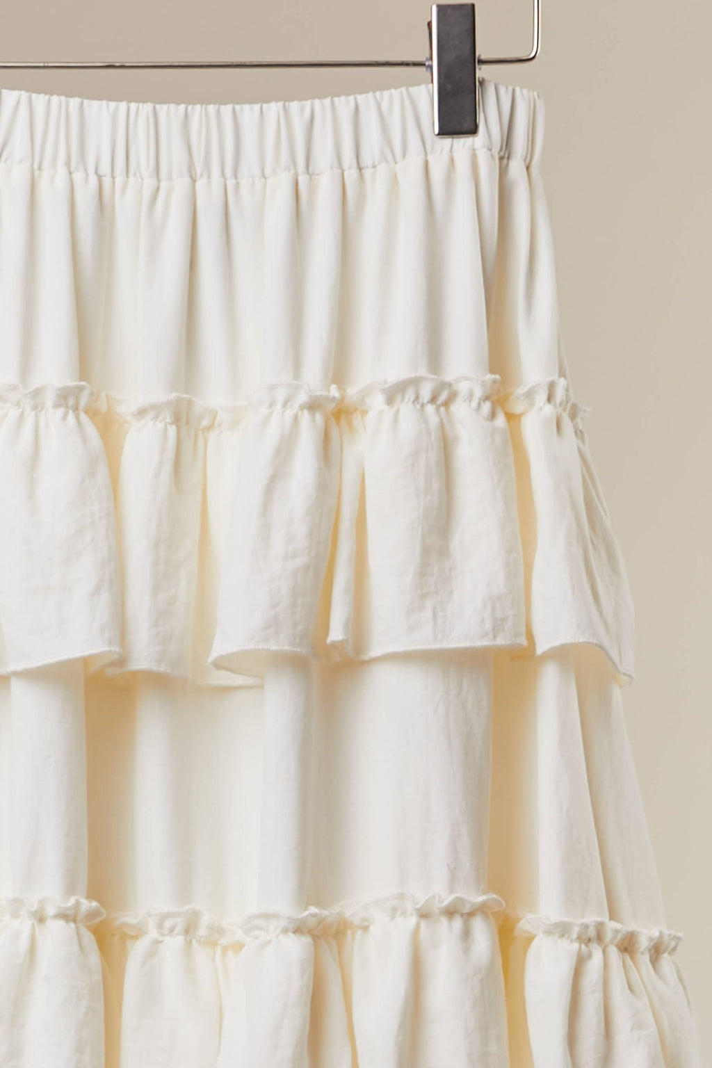 Ivory Tiered Ruffle Skirt