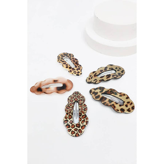 Assorted Leopard Print Hair Clips