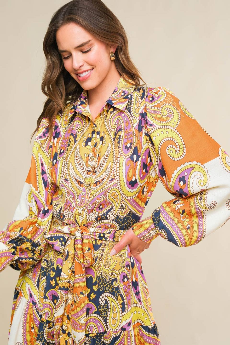 Paisley Printed Woven Midi Dress *Finale Sale*