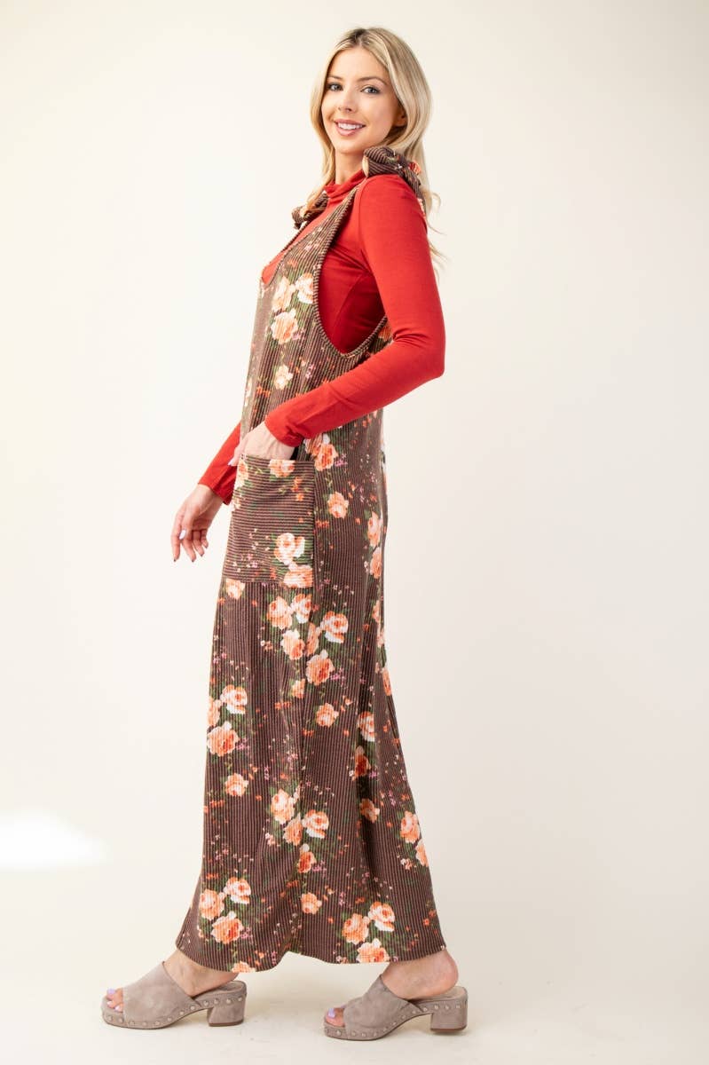 Floral Print Overall Dress *Final Sale*