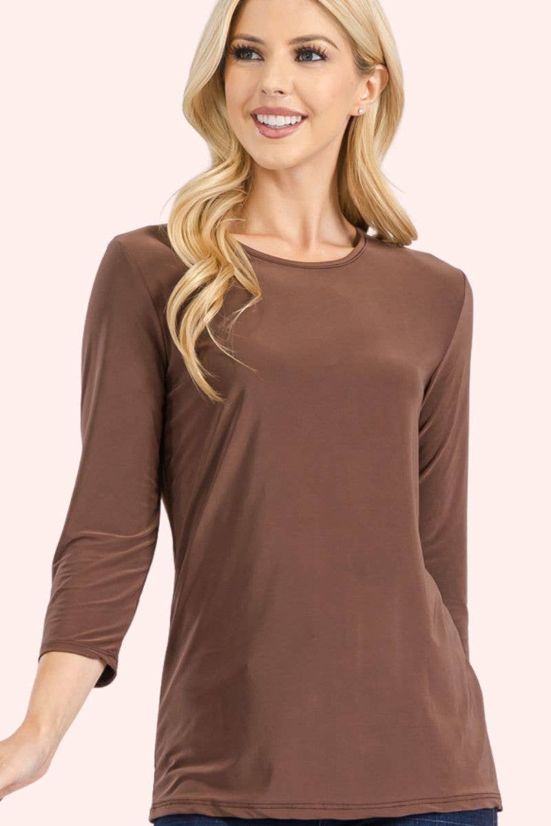 CLASSIC 3/4 SLEEVE CREW NECK Layering Top