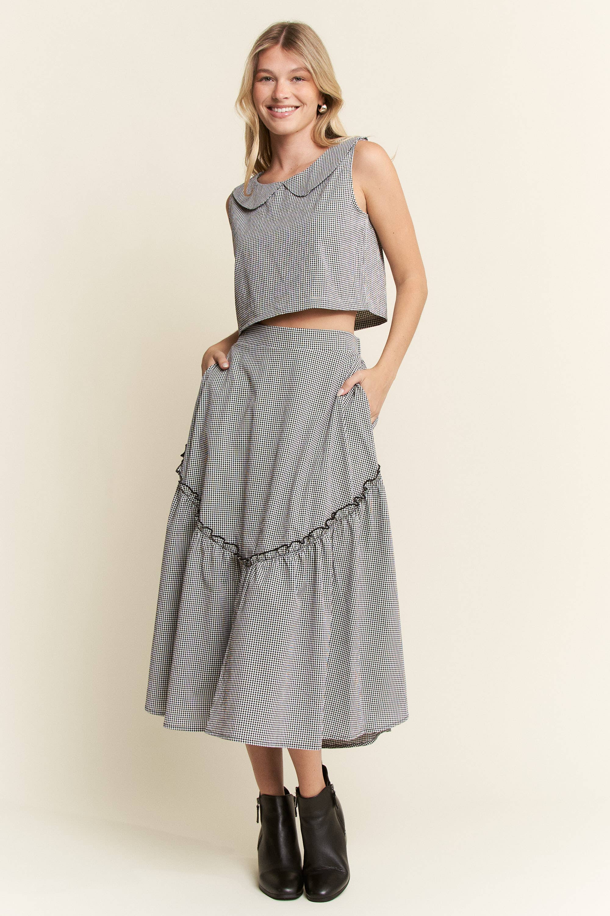 GINGHAM VINTAGE STYLE TWO PIECE SET