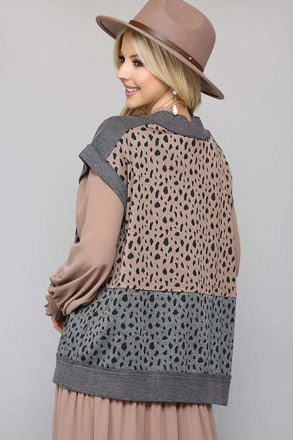 Gray Leopard Vest