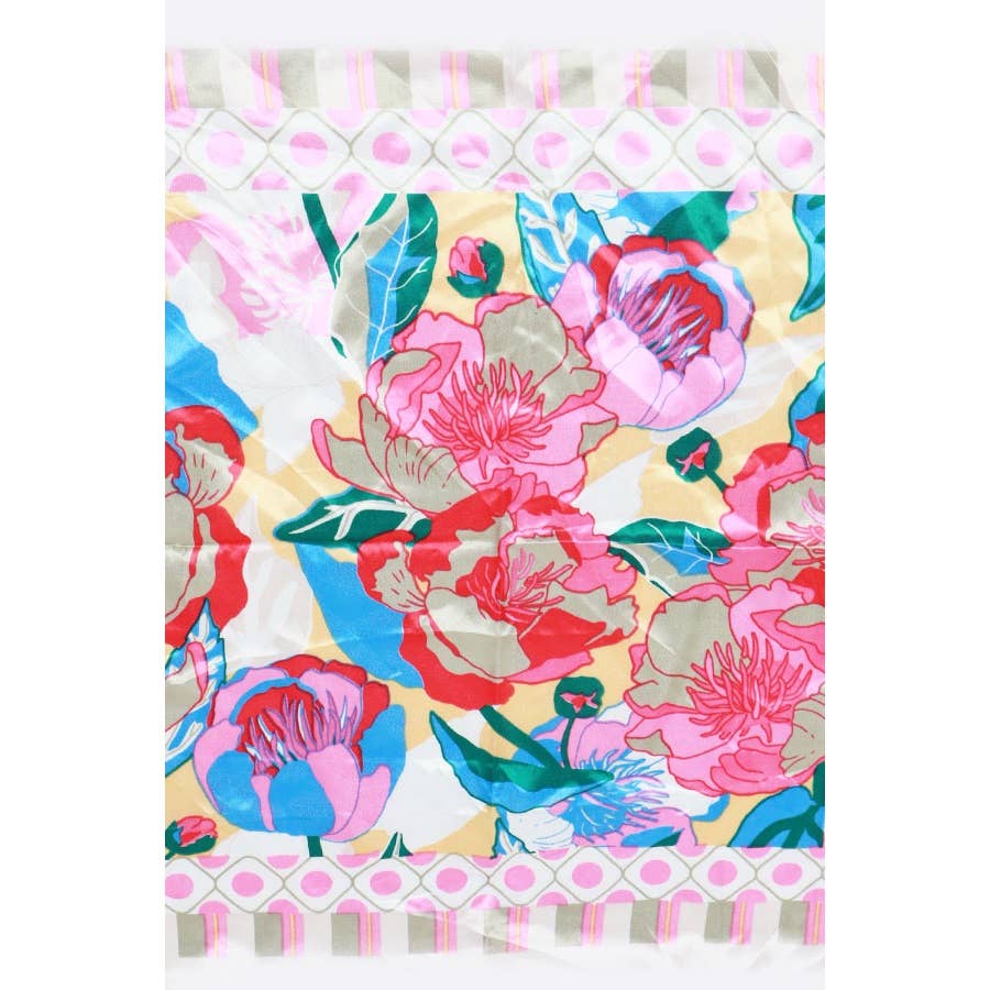 Flower Print Silky Multiuse Scarf