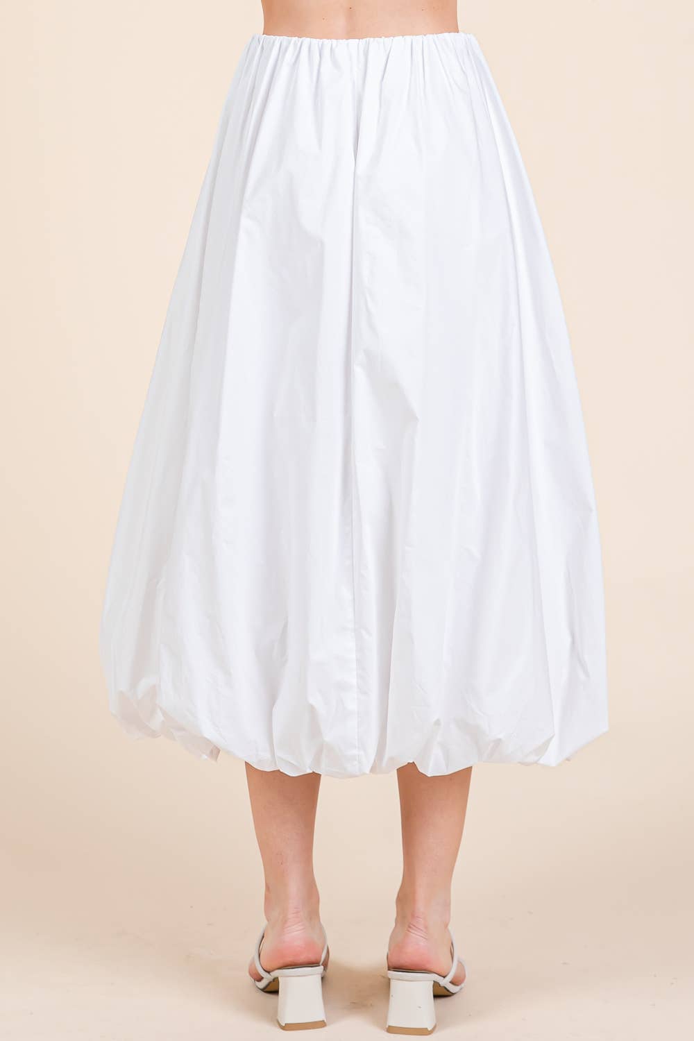 High-Waisted Midi Bubble Skirt