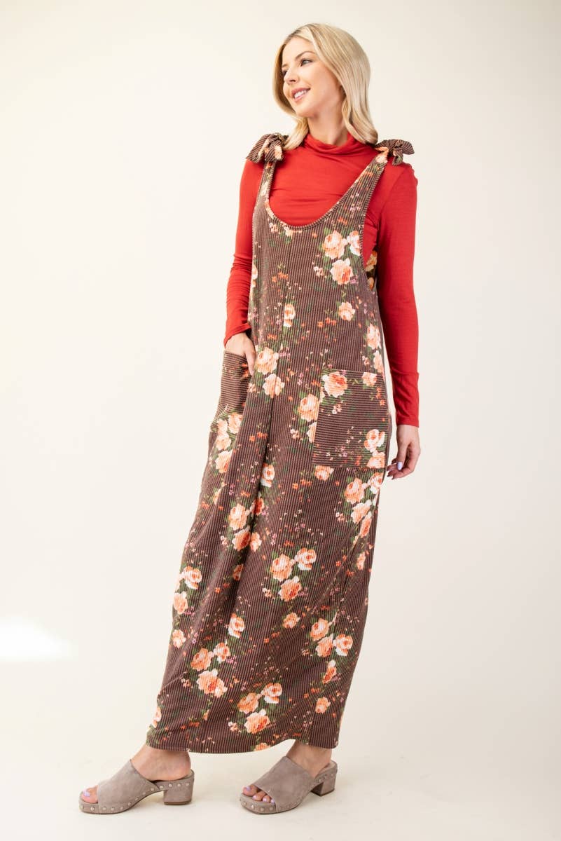 Floral Print Overall Dress *Final Sale*