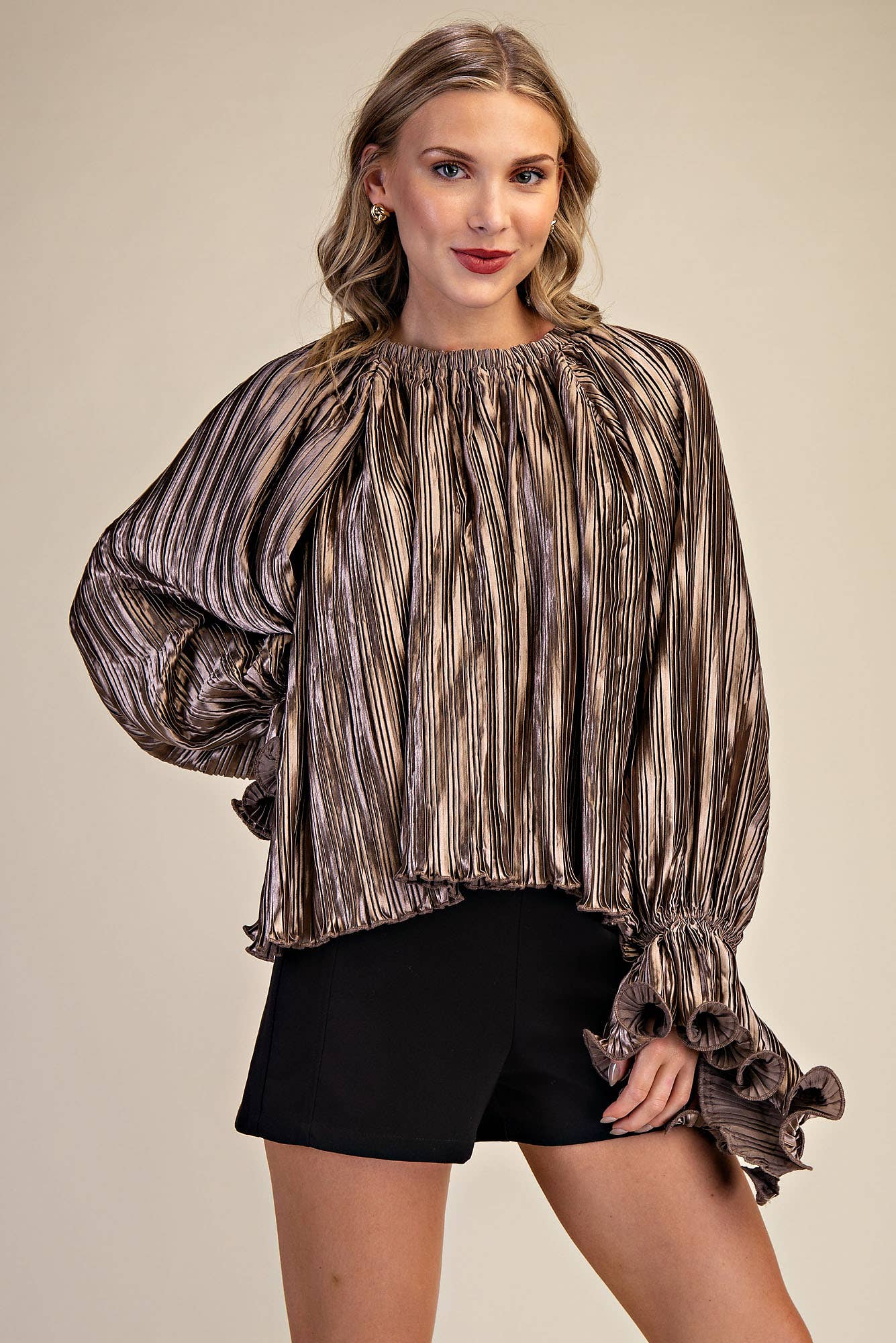 Pleated Full Ruffles Top