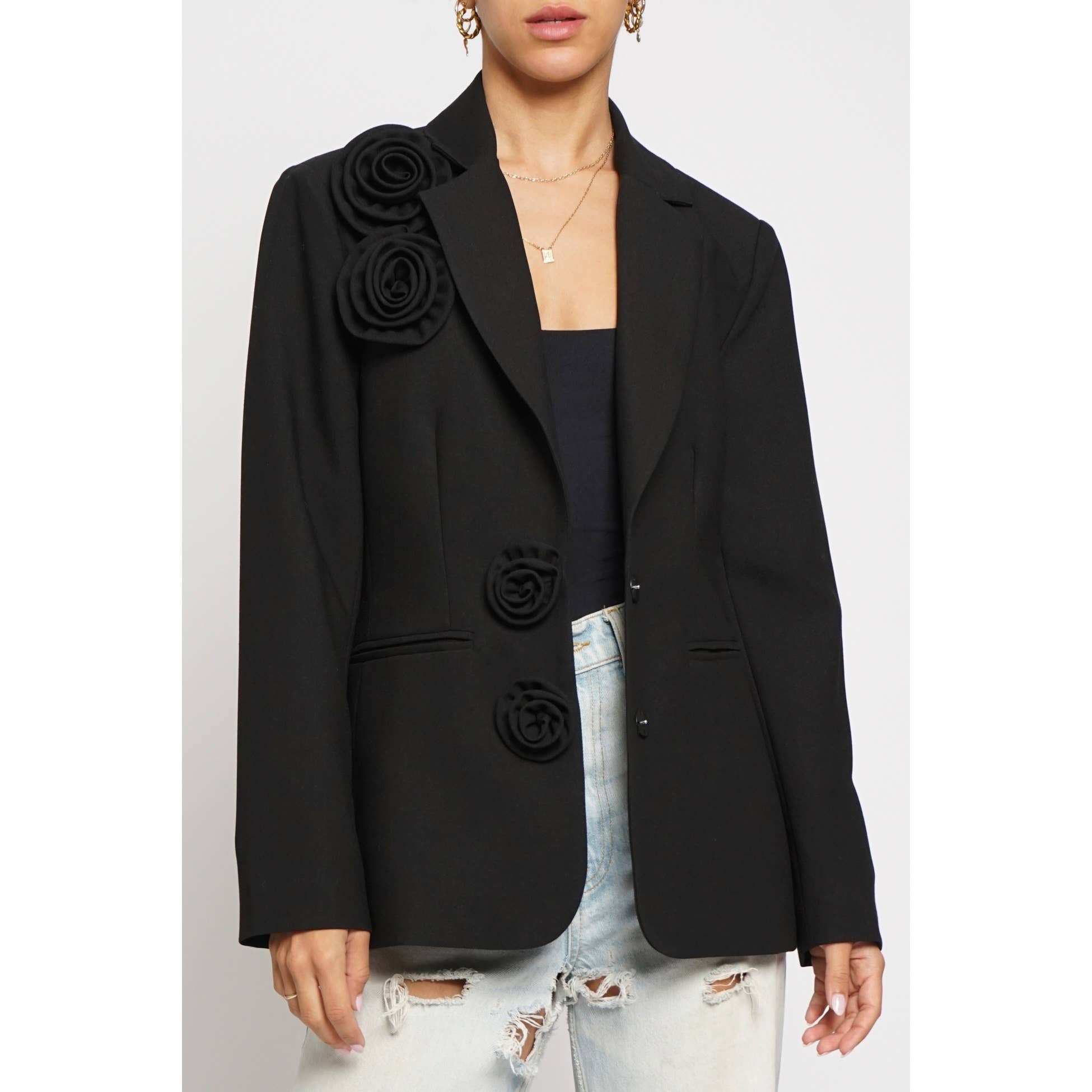 ROSETTE ACCENT BLAZER *Final Sale*