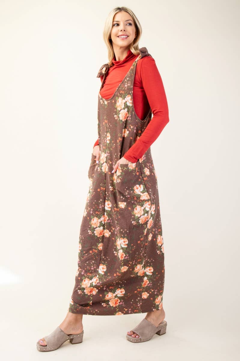 Floral Print Overall Dress *Final Sale*