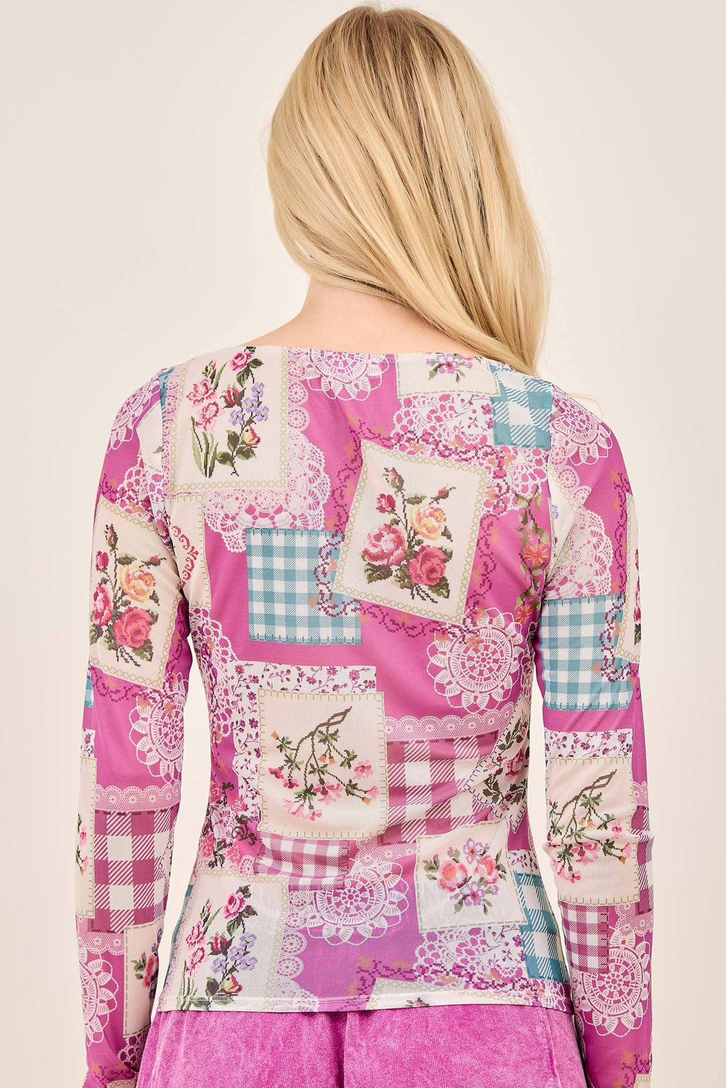 Rosy Nostalgia Mesh Top