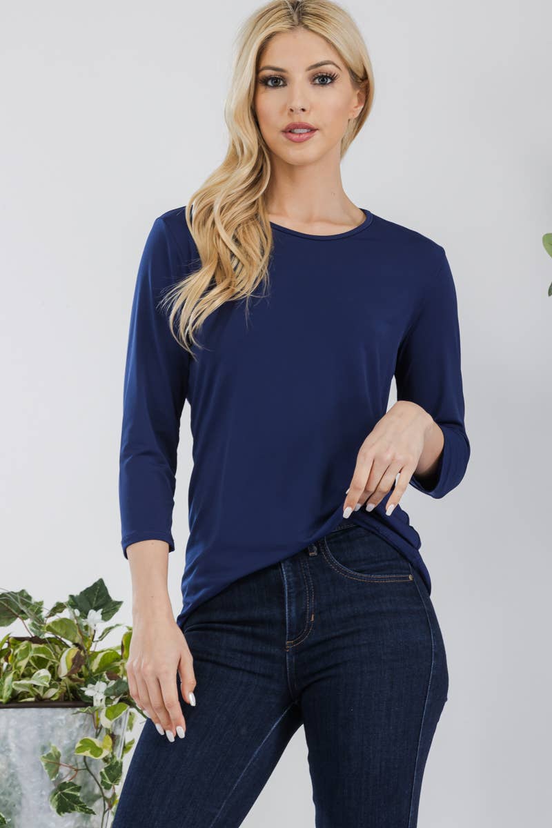 CLASSIC 3/4 SLEEVE CREW NECK Layering Top