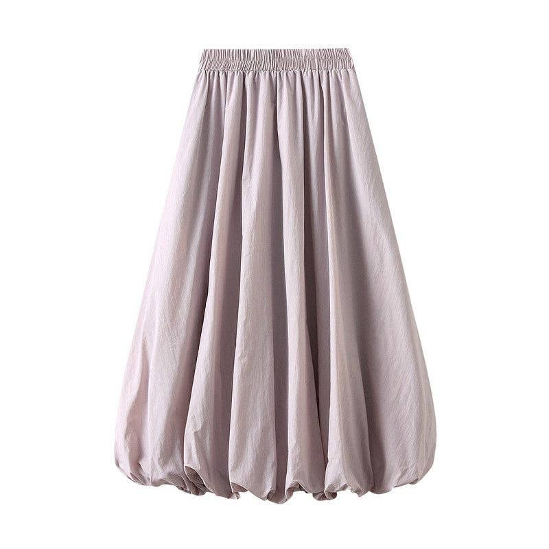 Solid Color Bubble A-Line Skirt