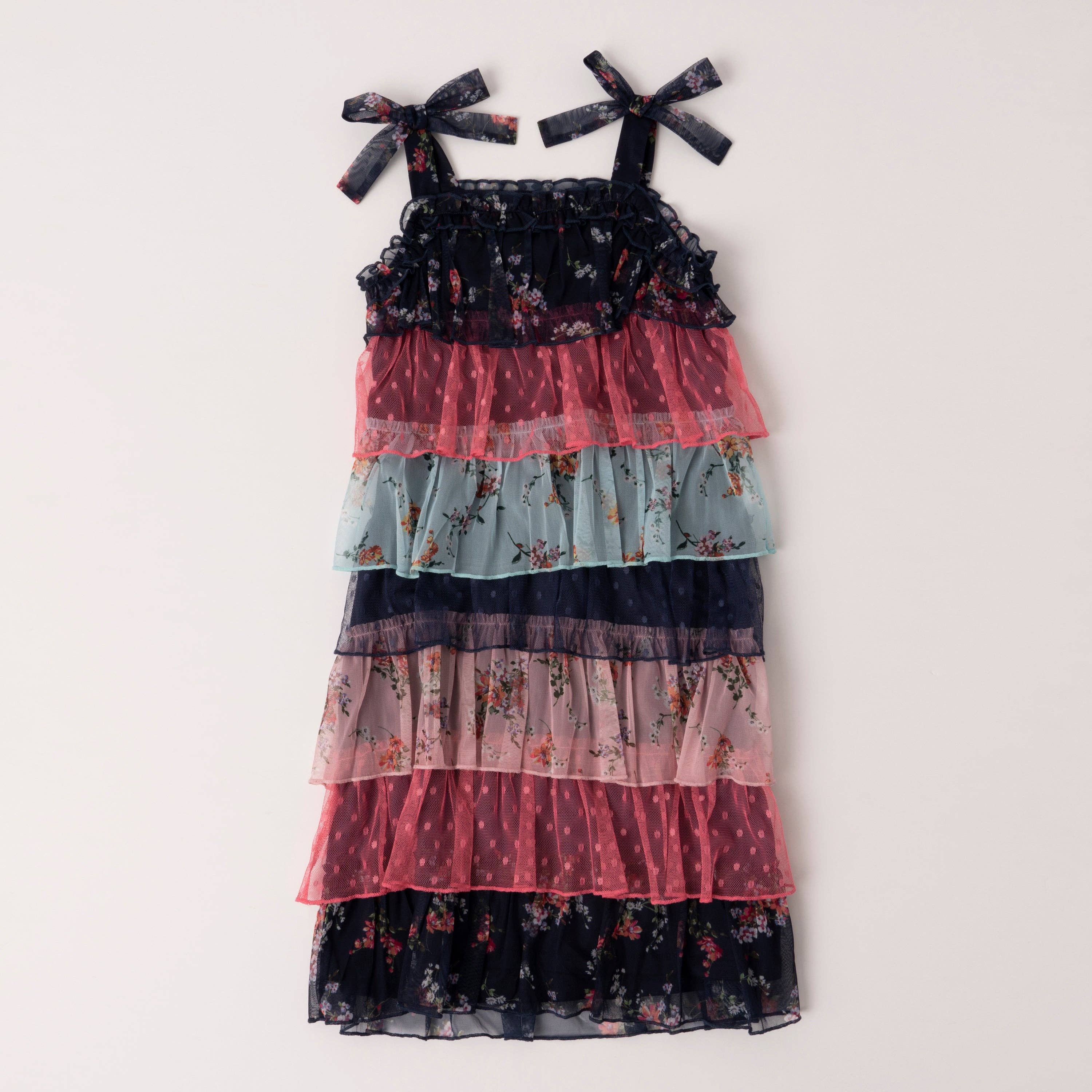 Ruffle Tiered Mesh Dress