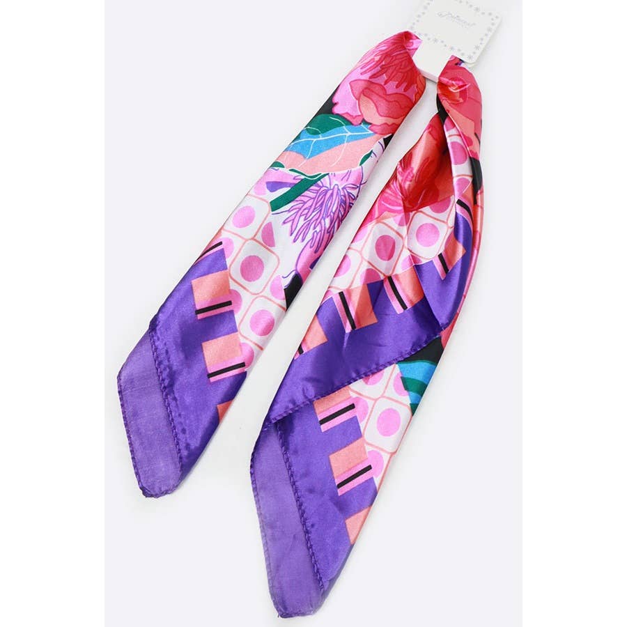 Flower Print Silky Multiuse Scarf