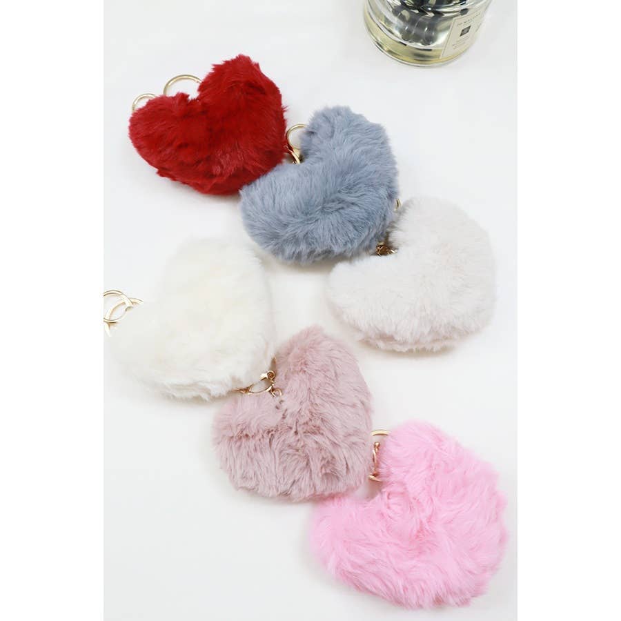 Premium Qualtiy Soft Heart Shape Plush Keychain