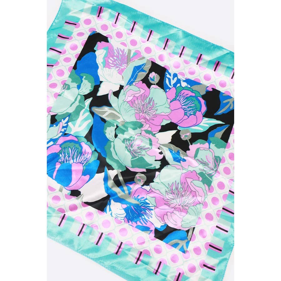 Flower Print Silky Multiuse Scarf