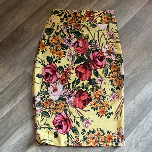 Yellow Wild Flower Pencil Skirt