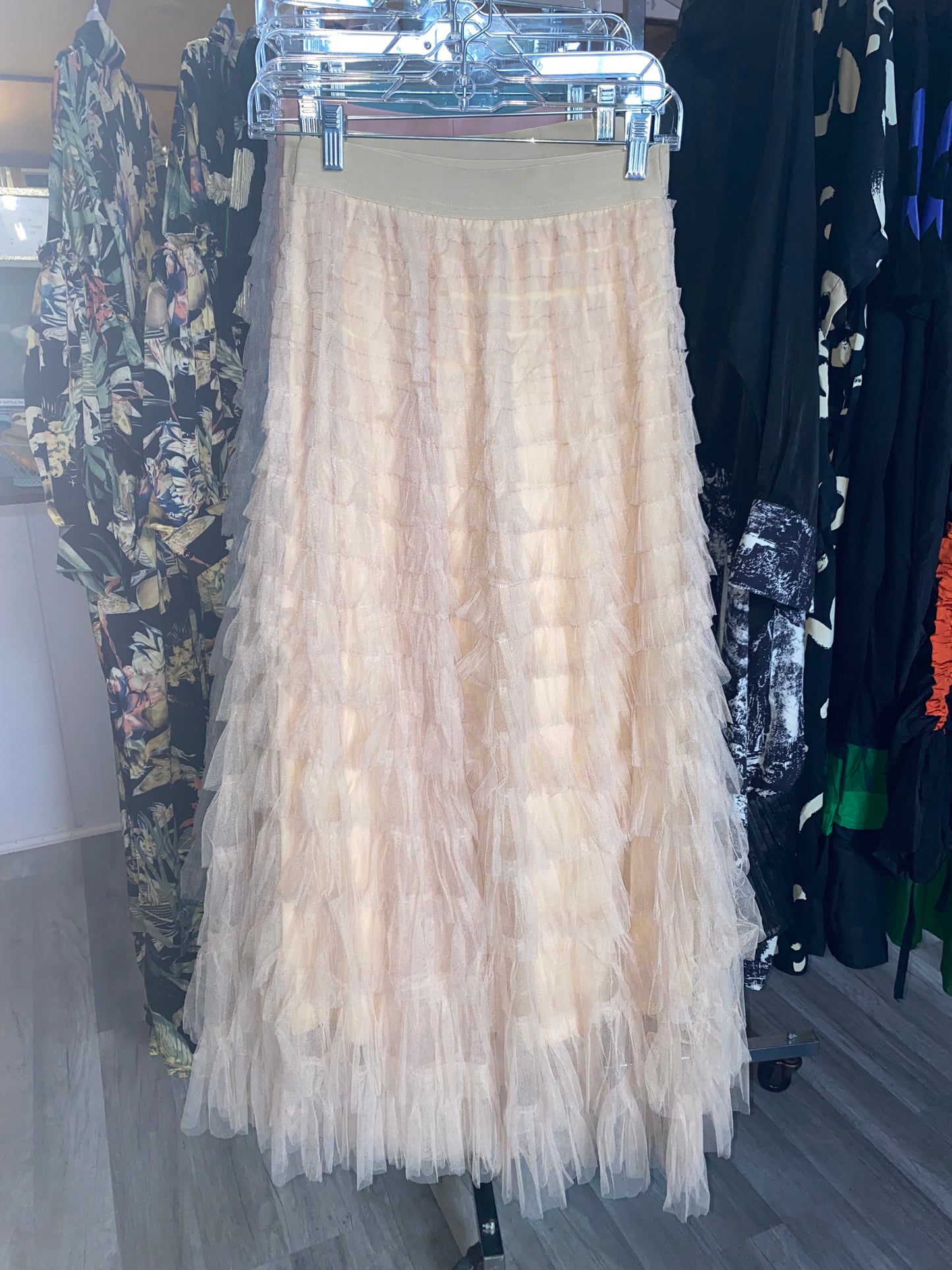 Ruffled Tulle Skirt