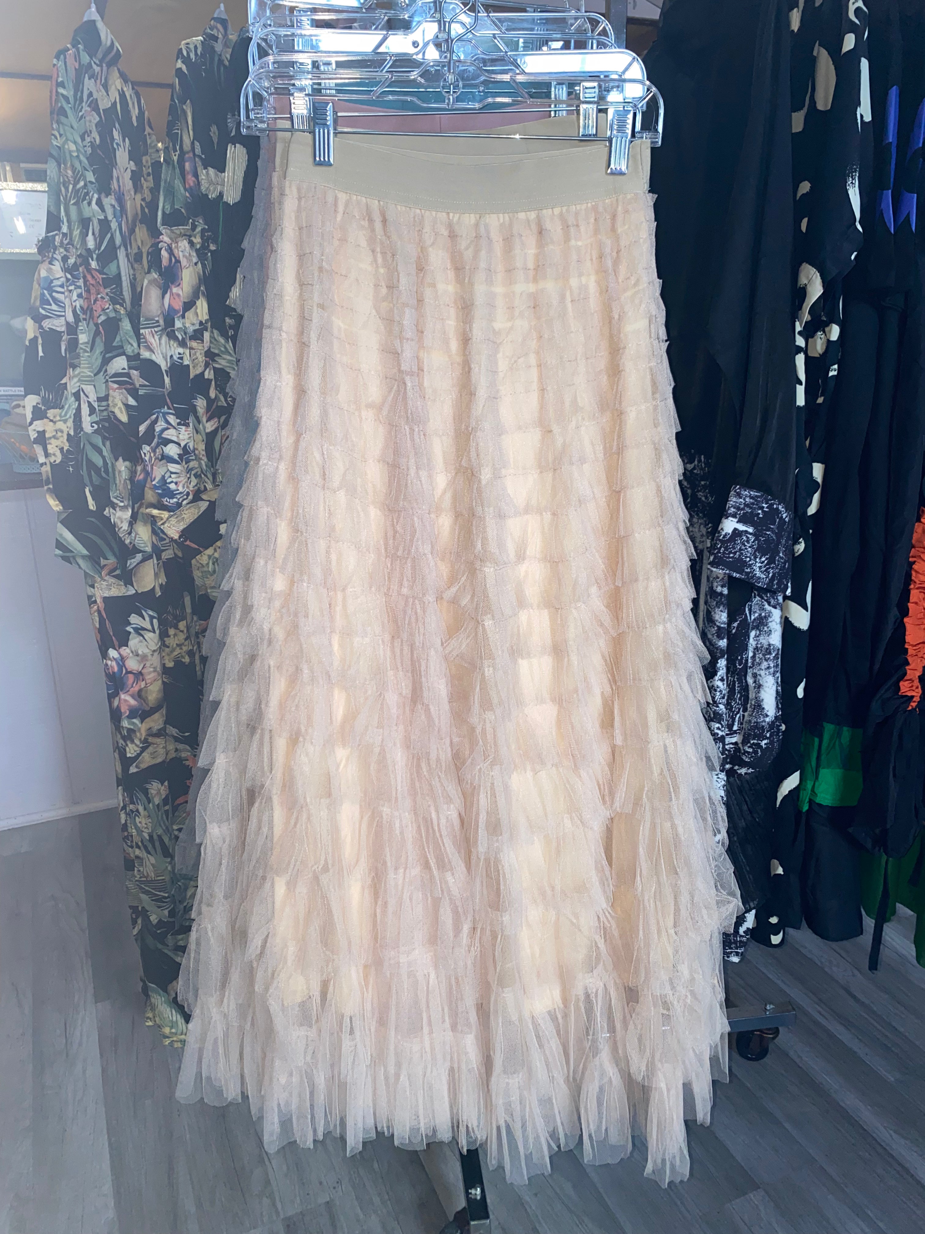 Ruffled Tulle Skirt