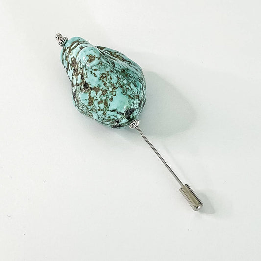 Rio Alamo Nugget: Turquoise Magnesite Stick Hat Pin 02 RTS*