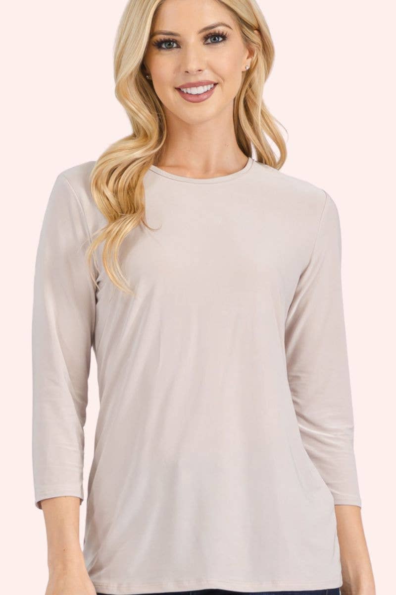 CLASSIC 3/4 SLEEVE CREW NECK Layering Top